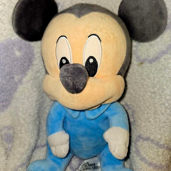 [DISNEY PARKS] Mickey Mouse Baby Pajama Stuffed Animal Plush 10"blu - Picture 6 of 6